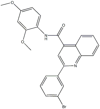 2-(3-bromophenyl)-N-(2,4-dimethoxyphenyl)-4-quinolinecarboxamide 化学構造式