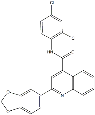 2-(1,3-benzodioxol-5-yl)-N-(2,4-dichlorophenyl)-4-quinolinecarboxamide 结构式