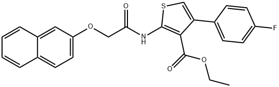 ethyl 4-(4-fluorophenyl)-2-{[(2-naphthyloxy)acetyl]amino}-3-thiophenecarboxylate Struktur