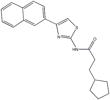 3-cyclopentyl-N-[4-(2-naphthyl)-1,3-thiazol-2-yl]propanamide Struktur