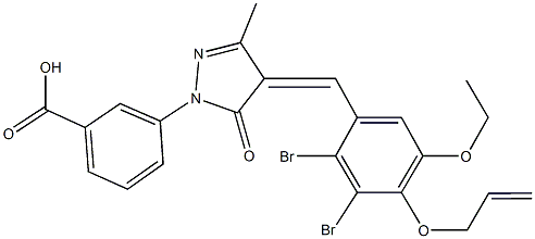 3-{4-[4-(allyloxy)-2,3-dibromo-5-ethoxybenzylidene]-3-methyl-5-oxo-4,5-dihydro-1H-pyrazol-1-yl}benzoic acid|