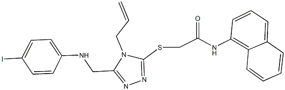 2-({4-allyl-5-[(4-iodoanilino)methyl]-4H-1,2,4-triazol-3-yl}sulfanyl)-N-(1-naphthyl)acetamide Structure