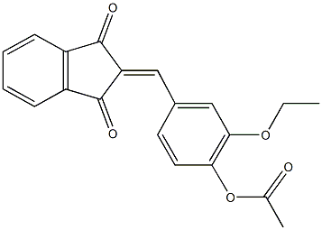 4-[(1,3-dioxo-1,3-dihydro-2H-inden-2-ylidene)methyl]-2-ethoxyphenyl acetate Struktur