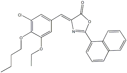 4-(4-butoxy-3-chloro-5-ethoxybenzylidene)-2-(1-naphthyl)-1,3-oxazol-5(4H)-one Structure