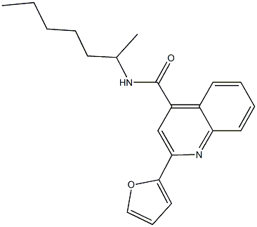 2-(2-furyl)-N-(1-methylhexyl)-4-quinolinecarboxamide Structure