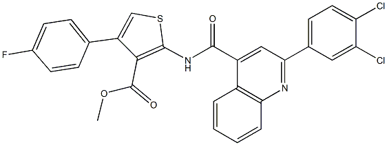 methyl 2-({[2-(3,4-dichlorophenyl)-4-quinolinyl]carbonyl}amino)-4-(4-fluorophenyl)-3-thiophenecarboxylate Structure