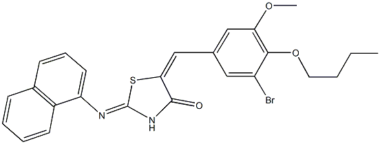 445286-67-9 5-(3-bromo-4-butoxy-5-methoxybenzylidene)-2-(1-naphthylimino)-1,3-thiazolidin-4-one