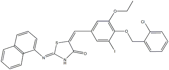 445286-68-0 5-{4-[(2-chlorobenzyl)oxy]-3-ethoxy-5-iodobenzylidene}-2-(1-naphthylimino)-1,3-thiazolidin-4-one