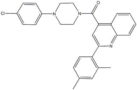 4-{[4-(4-chlorophenyl)piperazin-1-yl]carbonyl}-2-(2,4-dimethylphenyl)quinoline,445286-78-2,结构式