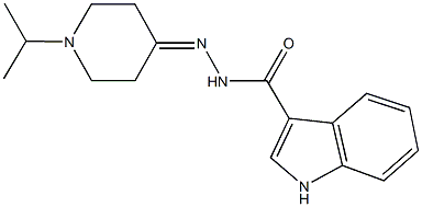 N'-(1-isopropyl-4-piperidinylidene)-1H-indole-3-carbohydrazide 结构式