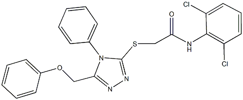 N-(2,6-dichlorophenyl)-2-{[5-(phenoxymethyl)-4-phenyl-4H-1,2,4-triazol-3-yl]sulfanyl}acetamide Struktur