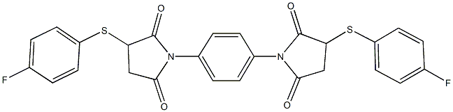 3-[(4-fluorophenyl)sulfanyl]-1-(4-{3-[(4-fluorophenyl)sulfanyl]-2,5-dioxo-1-pyrrolidinyl}phenyl)-2,5-pyrrolidinedione Struktur