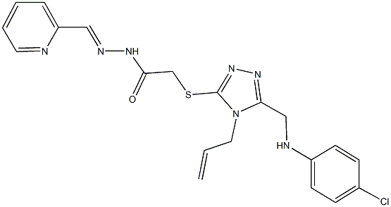 2-({4-allyl-5-[(4-chloroanilino)methyl]-4H-1,2,4-triazol-3-yl}sulfanyl)-N'-(2-pyridinylmethylene)acetohydrazide|