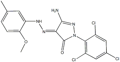 3-amino-1-(2,4,6-trichlorophenyl)-1H-pyrazole-4,5-dione 4-[(2-methoxy-5-methylphenyl)hydrazone],445287-08-1,结构式