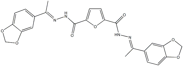 N'~2~,N'~5~-bis[1-(1,3-benzodioxol-5-yl)ethylidene]-2,5-furandicarbohydrazide Structure