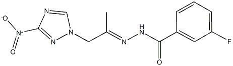 3-fluoro-N'-(2-{3-nitro-1H-1,2,4-triazol-1-yl}-1-methylethylidene)benzohydrazide 结构式