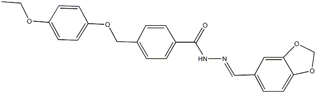 N'-(1,3-benzodioxol-5-ylmethylene)-4-[(4-ethoxyphenoxy)methyl]benzohydrazide Struktur