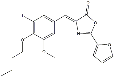 4-(4-butoxy-3-iodo-5-methoxybenzylidene)-2-(2-furyl)-1,3-oxazol-5(4H)-one Structure