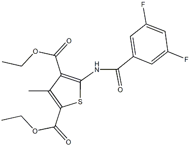 diethyl 5-[(3,5-difluorobenzoyl)amino]-3-methyl-2,4-thiophenedicarboxylate,445287-66-1,结构式