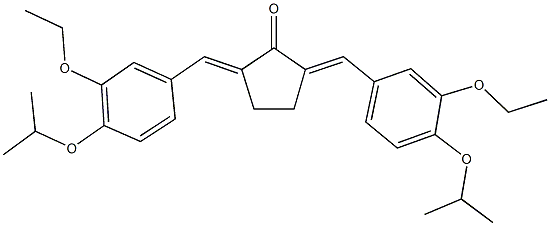 2,5-bis(3-ethoxy-4-isopropoxybenzylidene)cyclopentanone 结构式