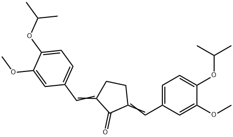 2,5-bis(4-isopropoxy-3-methoxybenzylidene)cyclopentanone Struktur