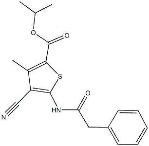 isopropyl 4-cyano-3-methyl-5-[(phenylacetyl)amino]-2-thiophenecarboxylate 结构式