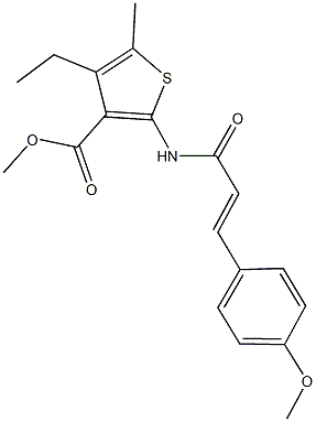 methyl 4-ethyl-2-{[3-(4-methoxyphenyl)acryloyl]amino}-5-methyl-3-thiophenecarboxylate Structure