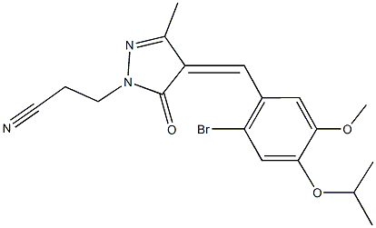 3-[4-(2-bromo-4-isopropoxy-5-methoxybenzylidene)-3-methyl-5-oxo-4,5-dihydro-1H-pyrazol-1-yl]propanenitrile Structure