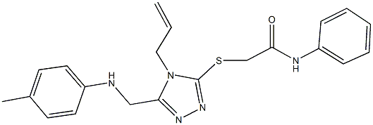 2-{[4-allyl-5-(4-toluidinomethyl)-4H-1,2,4-triazol-3-yl]sulfanyl}-N-phenylacetamide Structure