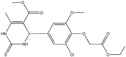methyl 4-[3-chloro-4-(2-ethoxy-2-oxoethoxy)-5-methoxyphenyl]-6-methyl-2-thioxo-1,2,3,4-tetrahydropyrimidine-5-carboxylate Struktur