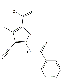 methyl 5-(benzoylamino)-4-cyano-3-methyl-2-thiophenecarboxylate,445288-03-9,结构式