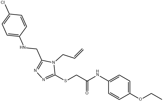 2-({4-allyl-5-[(4-chloroanilino)methyl]-4H-1,2,4-triazol-3-yl}sulfanyl)-N-(4-ethoxyphenyl)acetamide 化学構造式