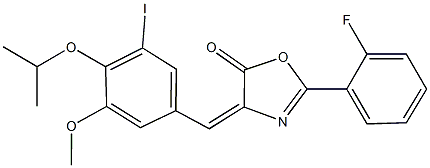 2-(2-fluorophenyl)-4-(3-iodo-4-isopropoxy-5-methoxybenzylidene)-1,3-oxazol-5(4H)-one Structure