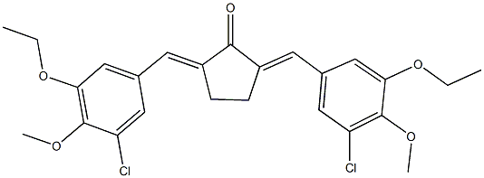 2,5-bis(3-chloro-5-ethoxy-4-methoxybenzylidene)cyclopentanone Structure