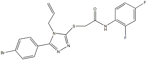 2-{[4-allyl-5-(4-bromophenyl)-4H-1,2,4-triazol-3-yl]sulfanyl}-N-(2,4-difluorophenyl)acetamide,445288-38-0,结构式
