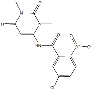 5-chloro-N-(1,3-dimethyl-2,6-dioxo-1,2,3,6-tetrahydro-4-pyrimidinyl)-2-nitrobenzamide,445288-94-8,结构式