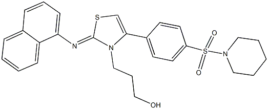 3-(2-(1-naphthylimino)-4-[4-(1-piperidinylsulfonyl)phenyl]-1,3-thiazol-3(2H)-yl)-1-propanol Struktur