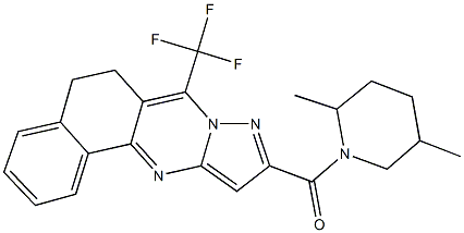 10-[(2,5-dimethyl-1-piperidinyl)carbonyl]-7-(trifluoromethyl)-5,6-dihydrobenzo[h]pyrazolo[5,1-b]quinazoline 结构式