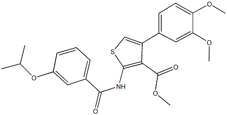 methyl 4-(3,4-dimethoxyphenyl)-2-[(3-isopropoxybenzoyl)amino]-3-thiophenecarboxylate Structure