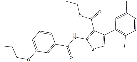 ethyl 4-(2,5-dimethylphenyl)-2-[(3-propoxybenzoyl)amino]thiophene-3-carboxylate Structure