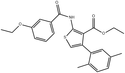 ethyl 4-(2,5-dimethylphenyl)-2-[(3-ethoxybenzoyl)amino]-3-thiophenecarboxylate,445289-15-6,结构式