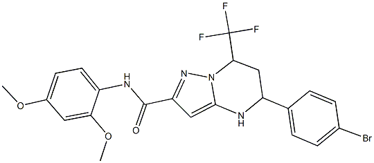 5-(4-bromophenyl)-N-(2,4-dimethoxyphenyl)-7-(trifluoromethyl)-4,5,6,7-tetrahydropyrazolo[1,5-a]pyrimidine-2-carboxamide Structure