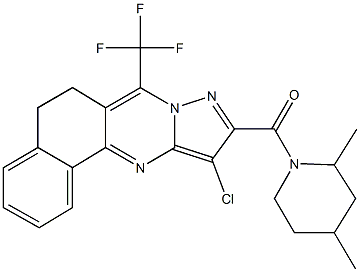 11-chloro-10-[(2,4-dimethyl-1-piperidinyl)carbonyl]-7-(trifluoromethyl)-5,6-dihydrobenzo[h]pyrazolo[5,1-b]quinazoline|