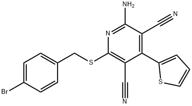 2-amino-6-[(4-bromobenzyl)sulfanyl]-4-(2-thienyl)-3,5-pyridinedicarbonitrile Structure