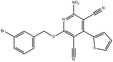 445381-36-2 2-amino-6-[(3-bromobenzyl)sulfanyl]-4-(2-thienyl)-3,5-pyridinedicarbonitrile