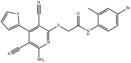 445381-66-8 2-{[6-amino-3,5-dicyano-4-(2-thienyl)-2-pyridinyl]sulfanyl}-N-(4-bromo-2-methylphenyl)acetamide