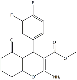 methyl 2-amino-4-(3,4-difluorophenyl)-5-oxo-5,6,7,8-tetrahydro-4H-chromene-3-carboxylate Struktur