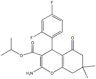 isopropyl 2-amino-4-(2,4-difluorophenyl)-7,7-dimethyl-5-oxo-5,6,7,8-tetrahydro-4H-chromene-3-carboxylate,445382-19-4,结构式
