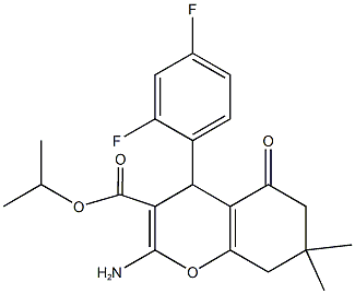 isopropyl 2-amino-4-(2,4-difluorophenyl)-7,7-dimethyl-5-oxo-5,6,7,8-tetrahydro-4H-chromene-3-carboxylate Structure