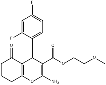 2-methoxyethyl 2-amino-4-(2,4-difluorophenyl)-5-oxo-5,6,7,8-tetrahydro-4H-chromene-3-carboxylate,445382-20-7,结构式